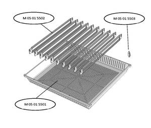 Paniers pour couveuse R-com MARU 190-380 et couveuse R-com MARU 1000
Vous pouvez mettre en place les séparateurs dans les paniers selon les différentes tailles d'oeufs
Le panier sert aussi de couvercle en le positionnant à l'envers
Dimension du panier de la couveuse : 31,5 x 35 cm