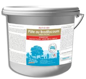 Raticide Souricide Pâtes Brodifacoum 5 kg

Puissant raticide et souricide composé de Bradifacoum
Anti-coagulant de seconde génération.
Pâtes d'environ 10 g

Produit de qualité professionnelle, nous vous conseillons d'utiliser des boîtes à appâts afin d'éviter tout contact avec les animaux domestiques

Seau de 5 kg